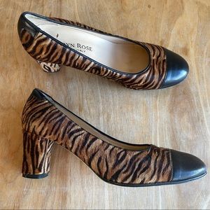 vintage Taryn Rose pony hair block heels